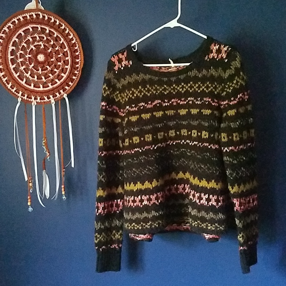Free people fair isle sweater size large